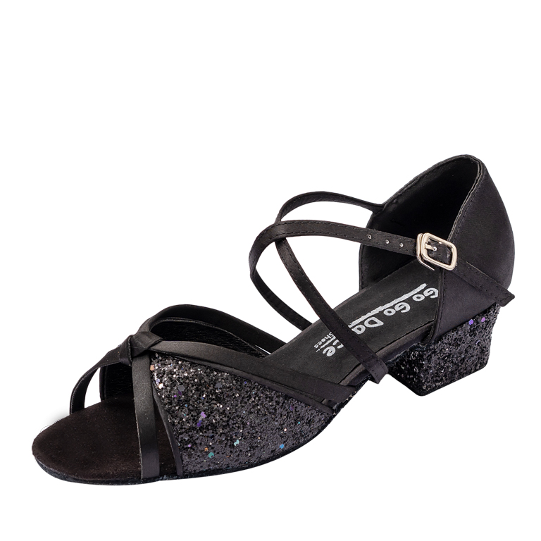 GO3071, Black Satin / Glitter