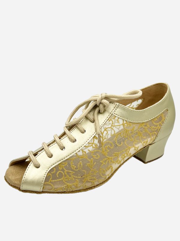 GO4054, Gold Leather / Pattern Mesh