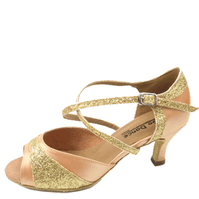 GO9743, Tan Satin / Gold Glitter Clearance