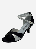 GO2300, Black Satin / Silver Leather
