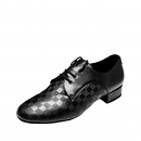 E6018, Men's Black Leather / Checker Pattern Clearance